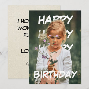 Alles, Alles, Alles Gute zum Geburtstag Text hinte Karte