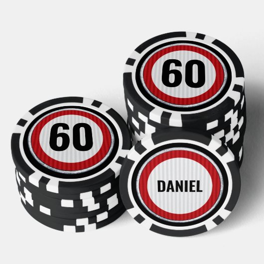 ALLES ALTER 60. Geburtstag Geschwindigkeitsbegrenz Pokerchips (Stapel)
