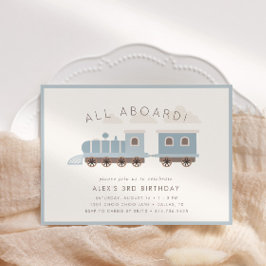 Alles an Bord! Boys Train Birthday Party Einladung
