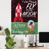 Alles an Bord! Fliege zum Mondplakat Poster (Heimbüro)