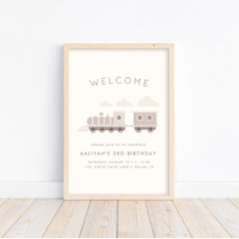 Alles an Bord! Girls Train Geburtstag Willkommen Poster