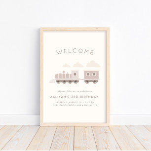 Alles an Bord! Girls Train Geburtstag Willkommen Poster
