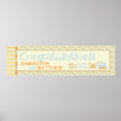 Alles an Bord! Train Baby Shower Banner Poster (Vorne)