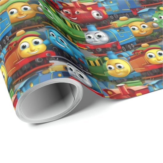 Alles an Bord! Train Gift Wrap Geschenkpapier (Rolleneckpunkt)