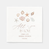 Alles auf dem Meer ist Liebe Küste Brautparty Serviette (Vorderseite)