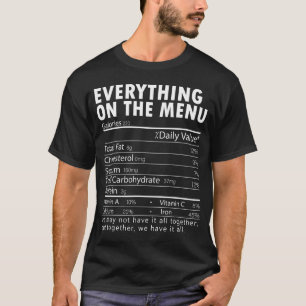 Alles auf der Speisekarte Ernährung Fakten Thanksg T-Shirt