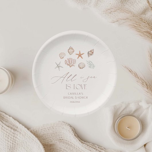 Alles auf See ist Liebe Küste Brautparty Pappteller