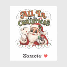 Alles auf Weihnachten Pokern Santa Aufkleber