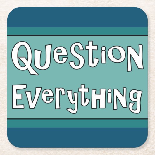 Alles befragen rechteckiger pappuntersetzer (Vorderseite)