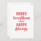 Alles befriedigen und immer glücklich feiertagskarte (Vorne/Hinten)