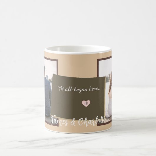 Alles begann hier, Colorado, Foto Herz Kaffeetasse (Mittel)