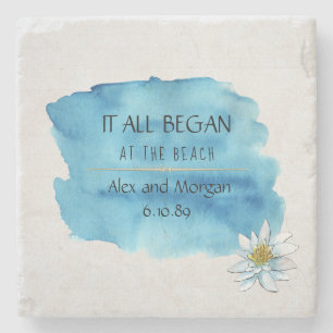 alles begann mit Aquarellspritze und Lilie Steinuntersetzer