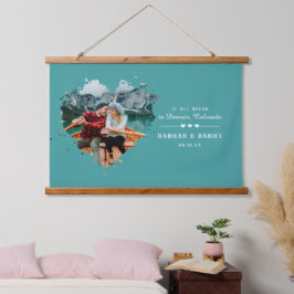 Alles begann | Romantisches Foto für Personalisier Wandteppich Mit Holzrahmen