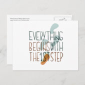 Alles beginnt mit dem ersten Schritt Postkarte (Vorne/Hinten)