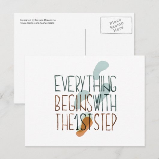 Alles beginnt mit dem ersten Schritt Postkarte (Vorne/Hinten)