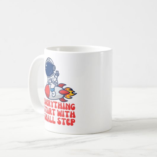 Alles beginnt mit einem kleinen Schritt Kaffeetasse (Vorderseite Links)