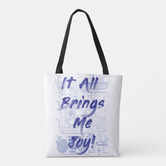 Alles bringt Joy Clutter Liebe Fun Motto Tasche (Rückseite)