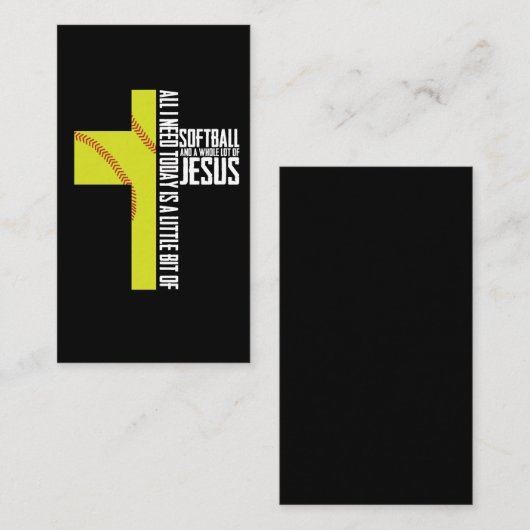 Alles, das ich benötige, ist Softball-und Visitenkarte (Vorne/Hinten)