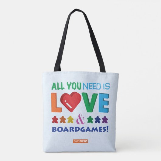 Alles, das Sie benötigen, ist Liebe u. Boardgames! Tasche (Rückseite)