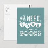 Alles, das Sie benötigen, ist Liebe und Bücher Postkarte (Vorne/Hinten)