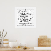 Alles durch Christus - Philipper 4:13 Poster (Küche)