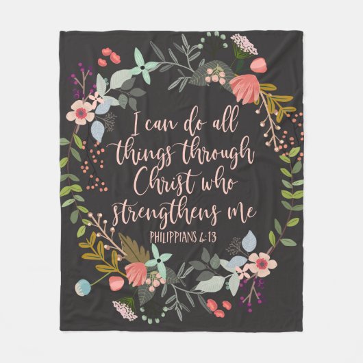Alles durch Christus Philippians Bibelverse Fleecedecke (Vorderseite)