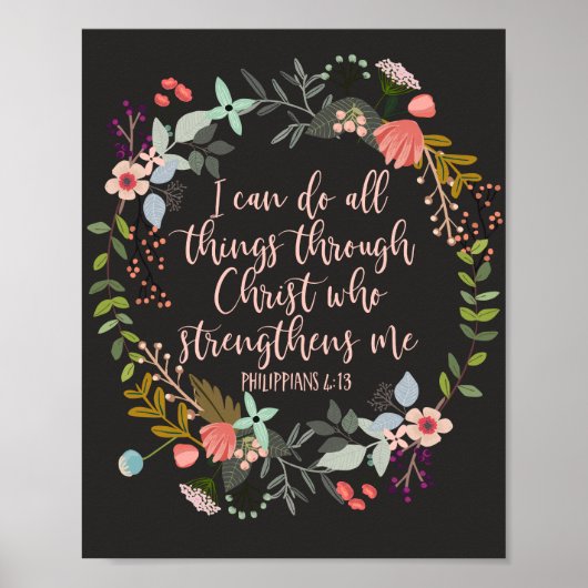 Alles durch Christus Philippians Bibelverse Poster (Vorne)