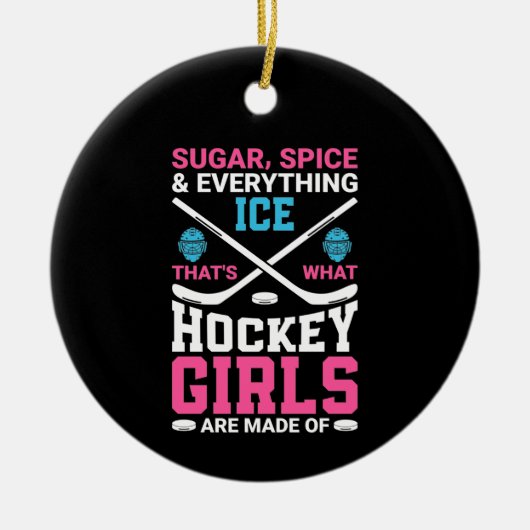 Alles Eishockey Girls Keramik Ornament (Vorne)