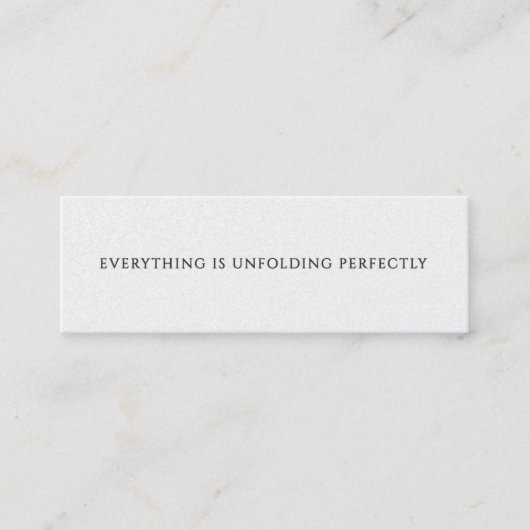 Alles entfaltet sich perfekt Mini-Affirmation Treuekarte (Vorderseite)