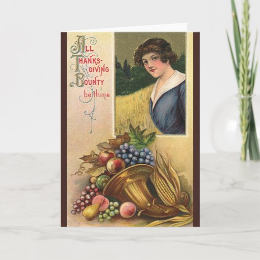 Alles Erntedank, Bounty ist dein. Feiertagskarte (Vorderseite)