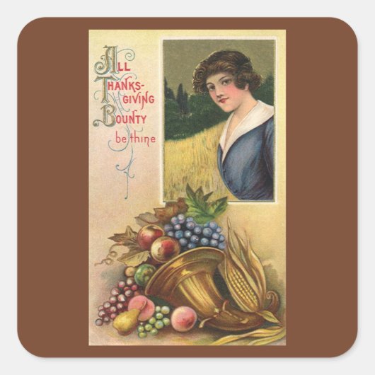 Alles Erntedank, Bounty ist dein. Quadratischer Aufkleber (Vorderseite)