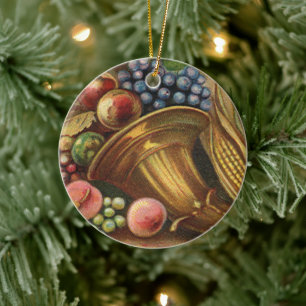 Alles Erntedankfest-Reichtum sei Dein Keramik Ornament
