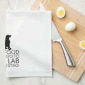 "Alles Essen muss zum Labrador gehen" Küchentuch (Viertel Falte)