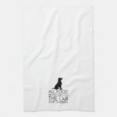 "Alles Essen muss zum Labrador gehen" Küchentuch (Vertikal)