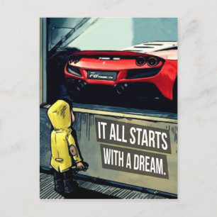 Alles fängt mit einem Motivierend Angebot an Postkarte