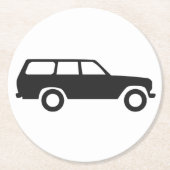 Alles FJ60 60-Series Land-Kreuzer-Untersetzer Runder Pappuntersetzer (Vorderseite)