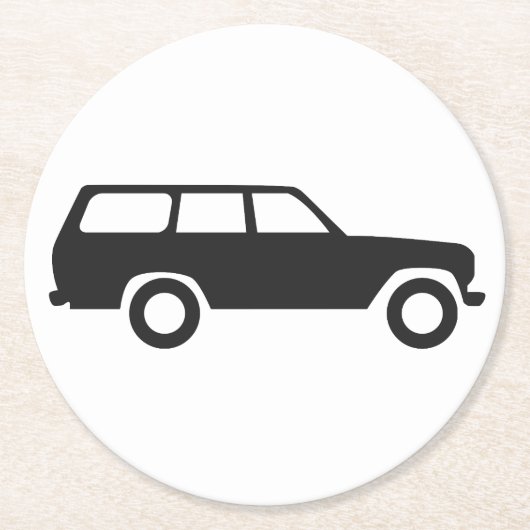 Alles FJ60 60-Series Land-Kreuzer-Untersetzer Runder Pappuntersetzer (Vorderseite)