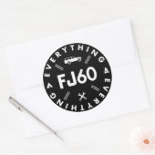 Alles FJ60 Logo-Sticker - Schwarz Runder Aufkleber (Umschlag)