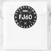 Alles FJ60 Logo-Sticker - Schwarz Runder Aufkleber (Tasche)