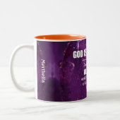 ALLES FUNKTIONIERT MIT DEN Römern 8:28 Personalisi Zweifarbige Tasse (Links)