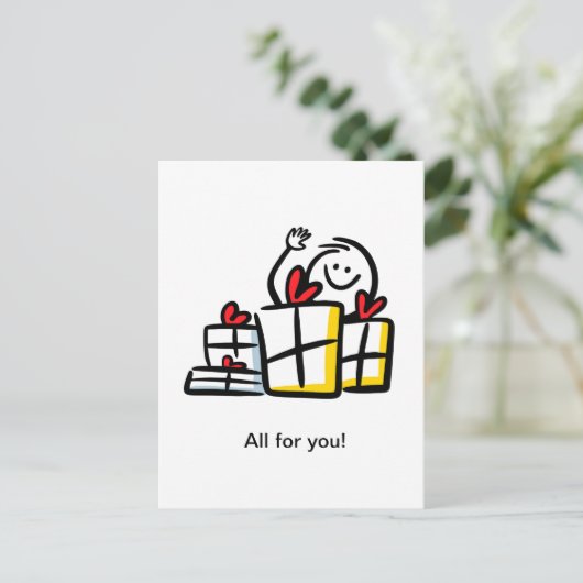 Alles für dich! postkarte (Stehend Vorderseite)