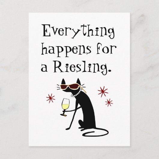 Alles für einen Riesling Wine Pun Postkarte (Vorderseite)