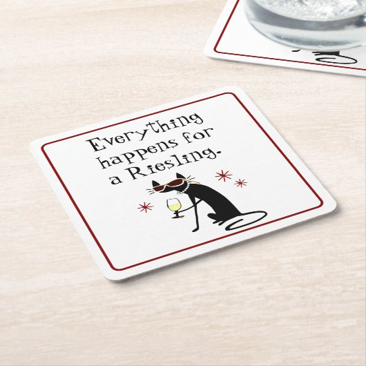 Alles für einen Riesling Wine Pun Rechteckiger Pappuntersetzer (angewinkelt)