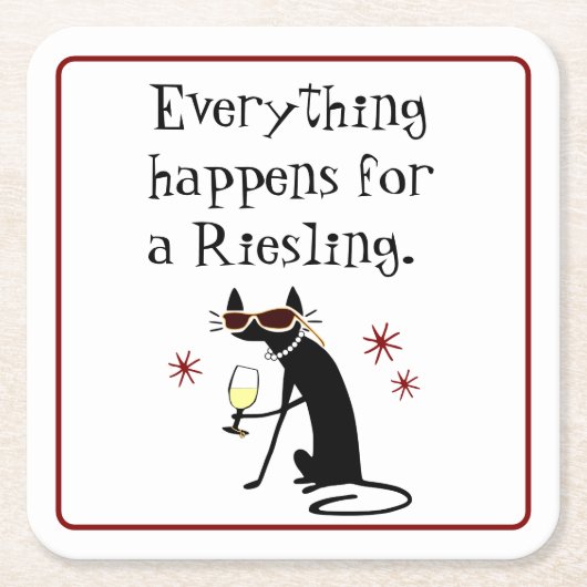 Alles für einen Riesling Wine Pun Rechteckiger Pappuntersetzer (Vorderseite)