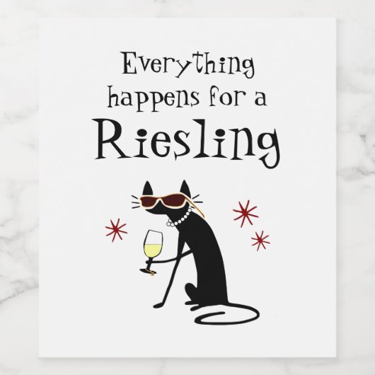 Alles für einen Riesling Wine Pun Weinetikett (Einzelnes Label)