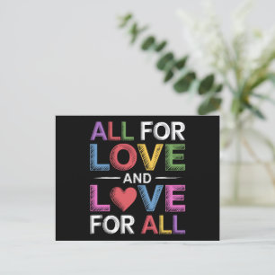 Alles für Liebe und Liebe für alle Pride Month LGB Postkarte
