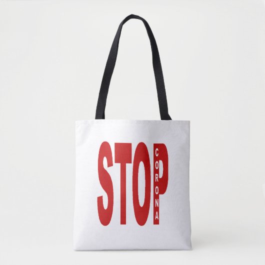 Alles Gebeutelte Schultertote STOP CORONA Tasche (Vorderseite)