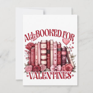 Alles gebucht für den Valentinstag Buchliebhaber B Mitteilungskarte