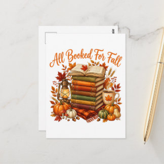 Alles gebucht für Herbstbücher Kaffee Cozy Herbst Postkarte