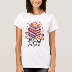 Alles gebucht für Liebe Kaffee und Bücher Valentin T-Shirt
